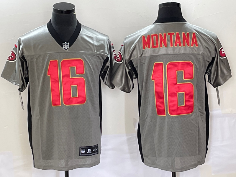 Men's San Francisco 49ers Joe Montana #16 Grey Jersey